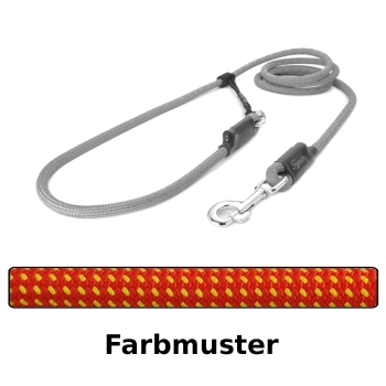 EASYLONG Hundeleine - L - 10m - rot mit gelben Punkten